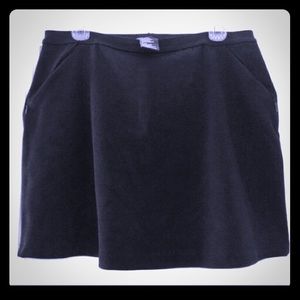 Mini Skirt Zipper Pockets NOBO L Juniors Black Knit Stretch Flared A-Line Zip